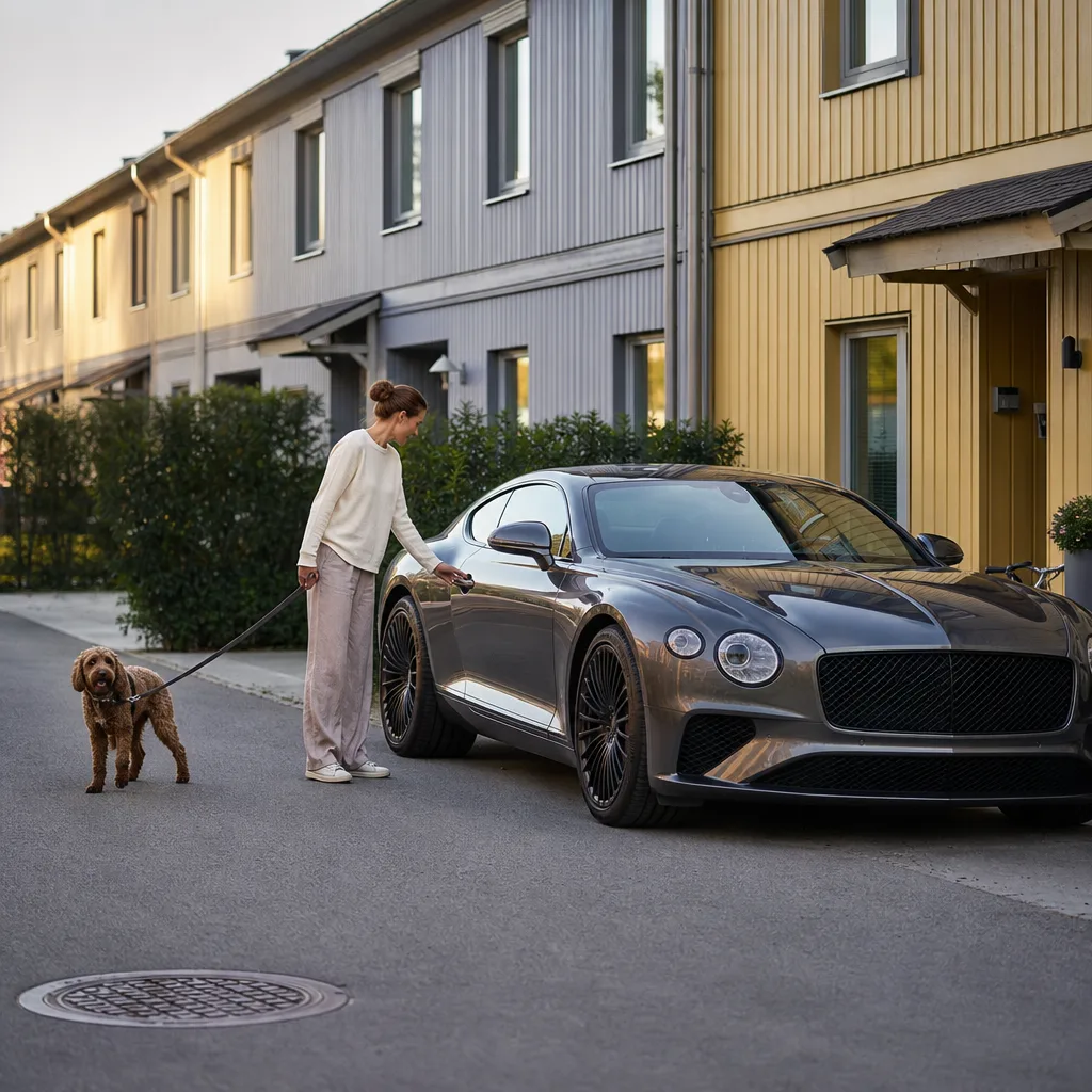 Bentley Continental parkerad i stadsmiljö