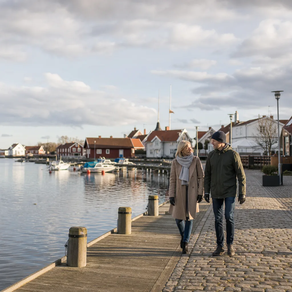 Elegant brittisk lyxsedan i racinggrön färg på landsväg omgiven av höstträd