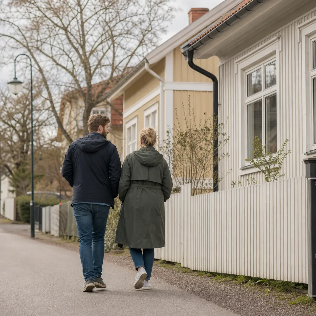 Elegant fransk kompaktbil i midnattsblå på modern europeisk stadsgata